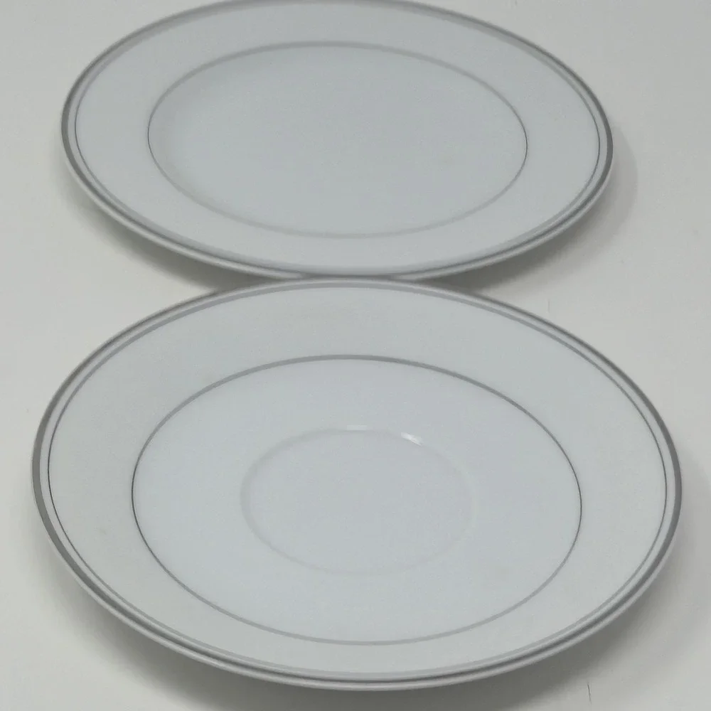 Vintage Imperial China Sincerity 318 Plates Set of 2 Made In Japan Silver Trim